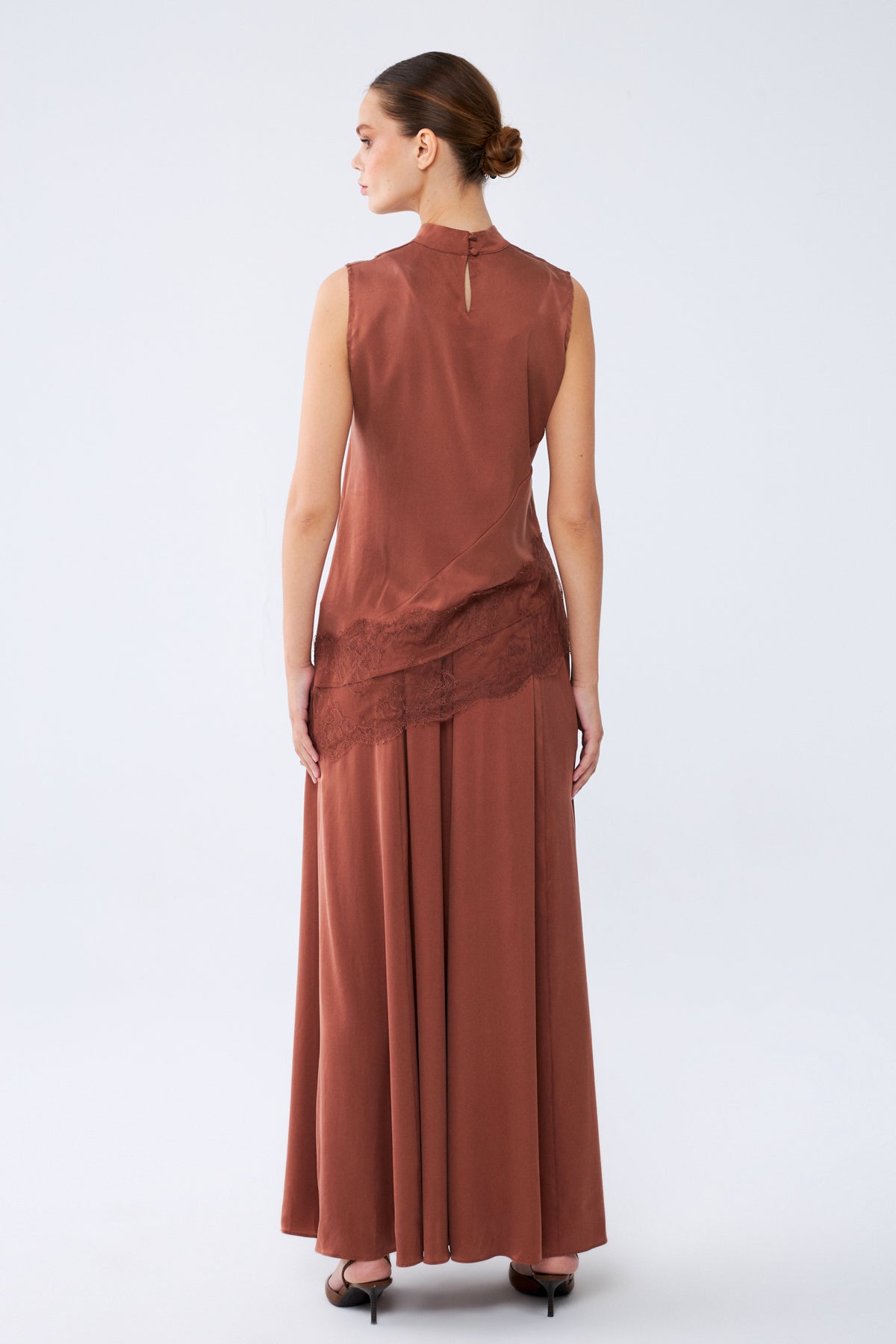 Noor Bluz | %100 İpek Kadın Bluz Mocha Brown | Noorvien
