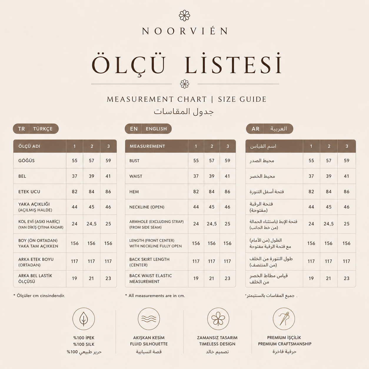 Zeline Elbise | %100 İpek Uzun Kadın Elbise Soft Cream | Noorvien