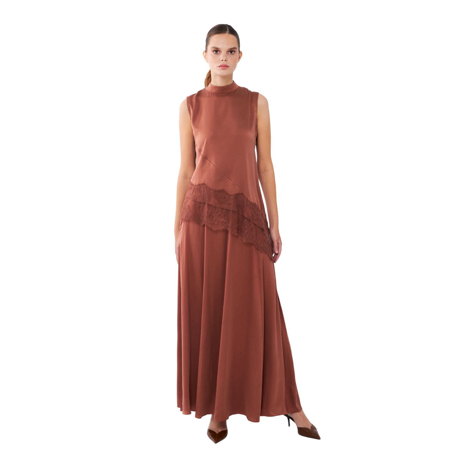 Noor Bluz | %100 İpek Kadın Bluz Mocha Brown | Noorvien