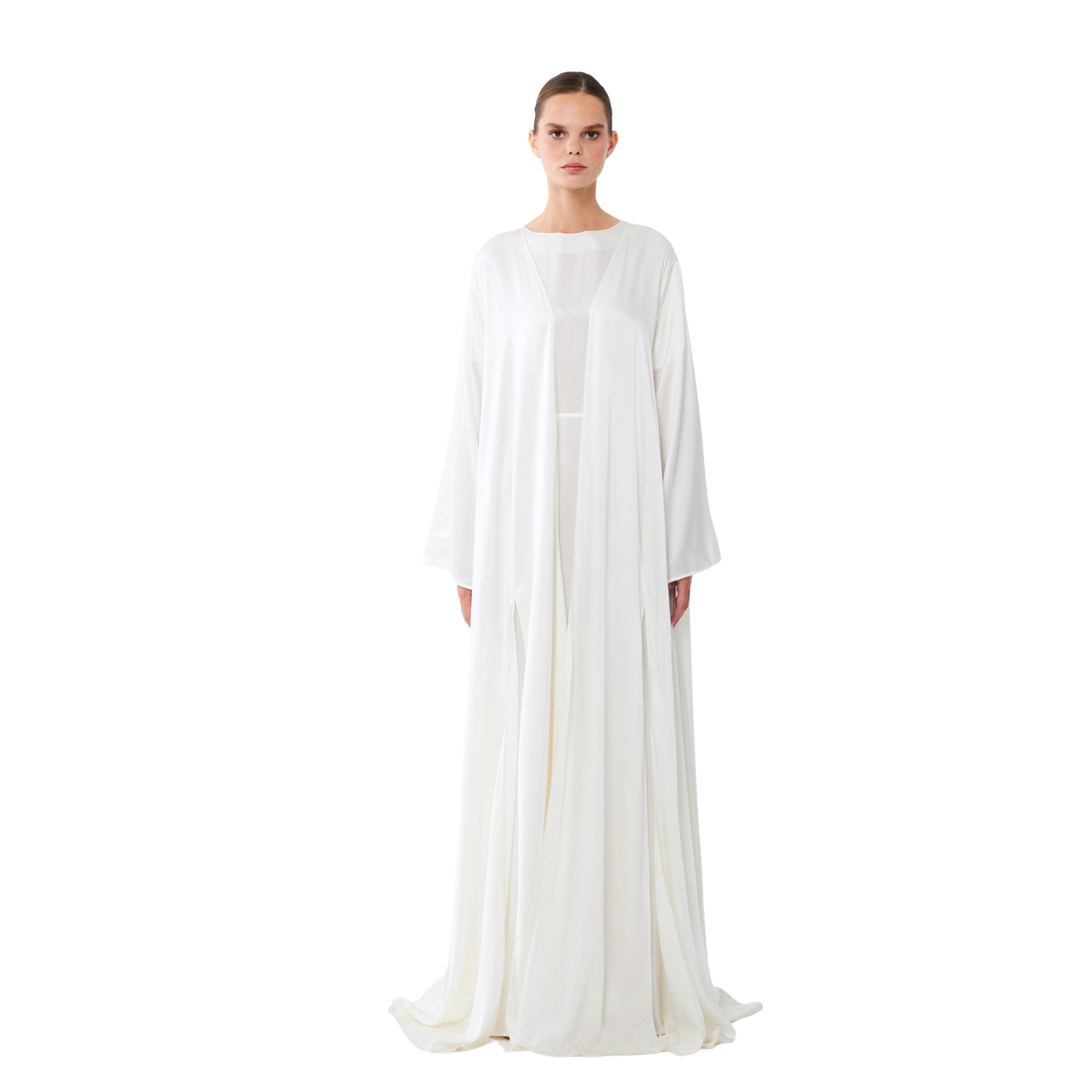 Selene Abaya | %100 İpek Lüks Kadın Abaya Soft Cream | Noorvien