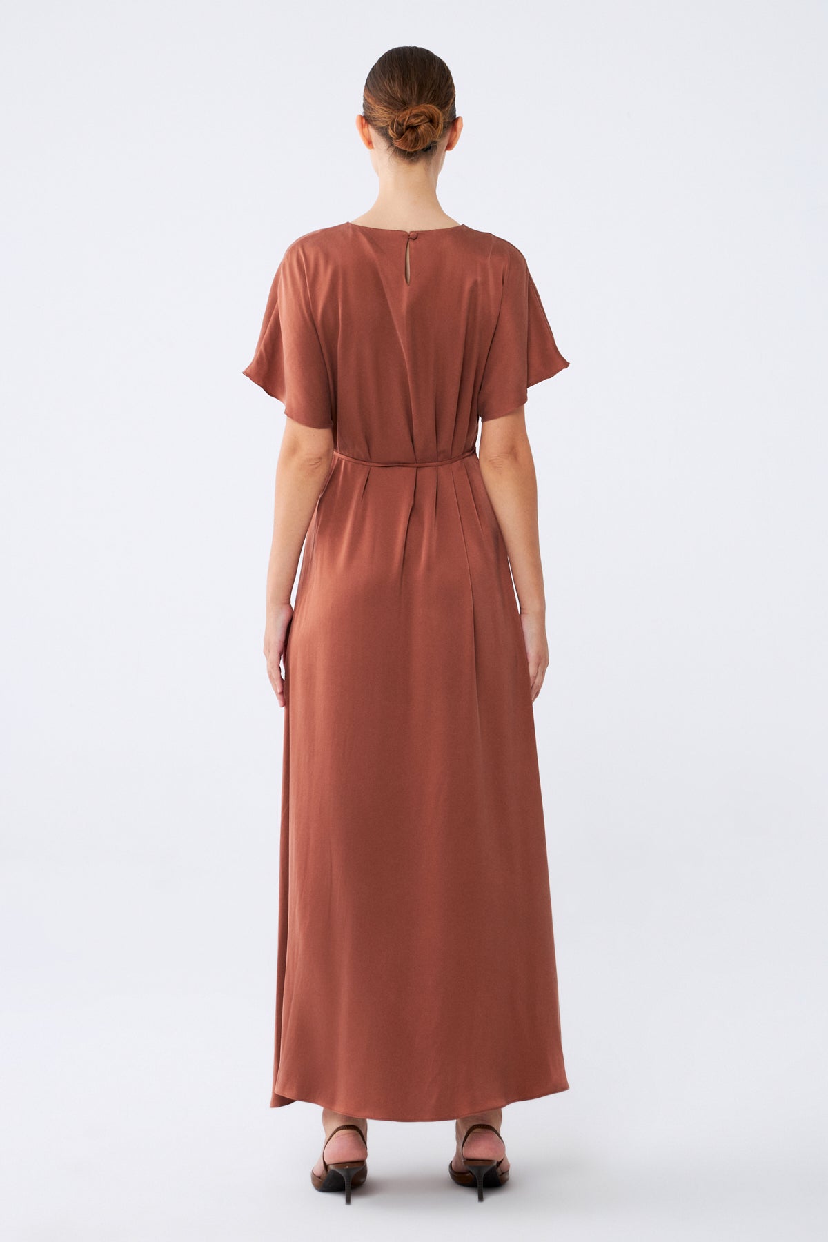 Naeliya Elbise | %100 İpek Kadın Elbise Mocha Brown | Noorvien