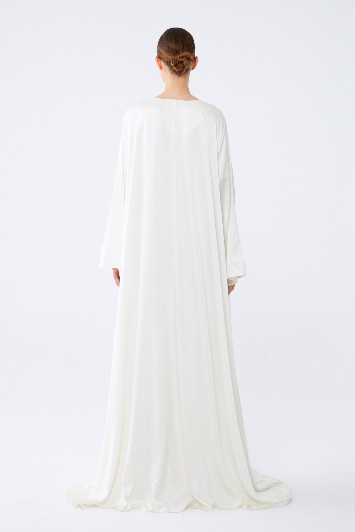 Selene Abaya | %100 İpek Lüks Kadın Abaya Soft Cream | Noorvien