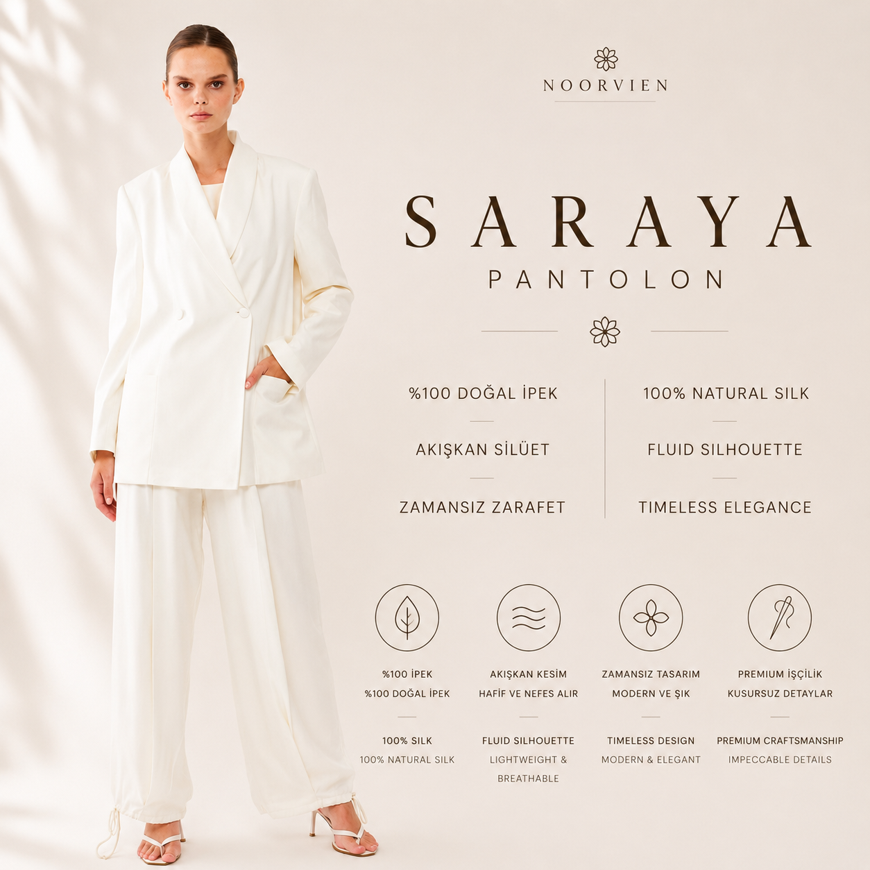 Saraya Pantolon | %100 İpek Kadın Pantolon | Noorvien